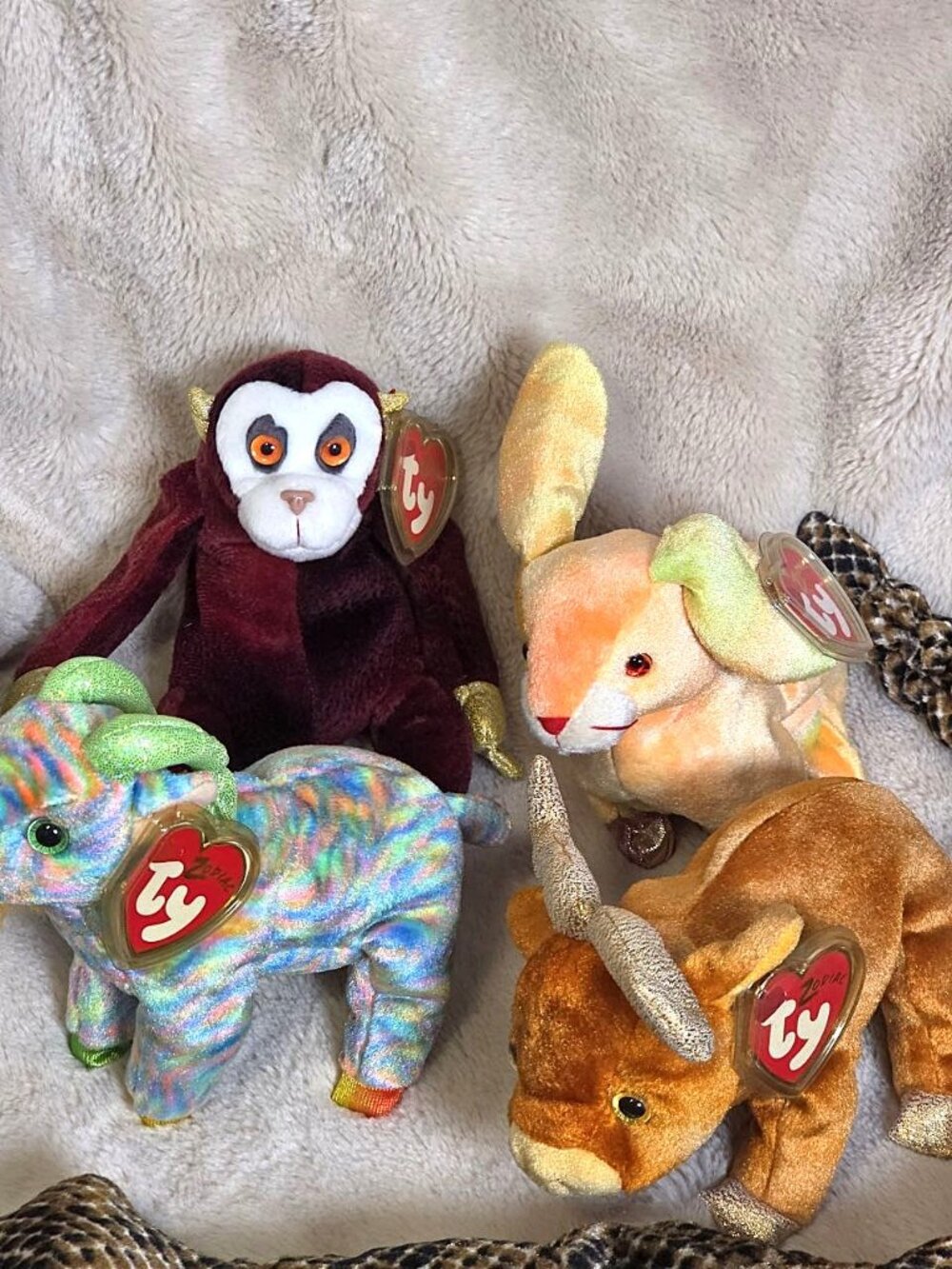 TY Beanie Baby Chinese Zodiac Lot Of 5 New With Tags/Protector - Snake Ox ++ - Picture 4 of 6